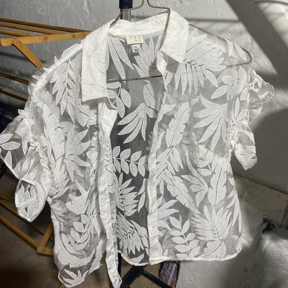 Target size small sheer button down top